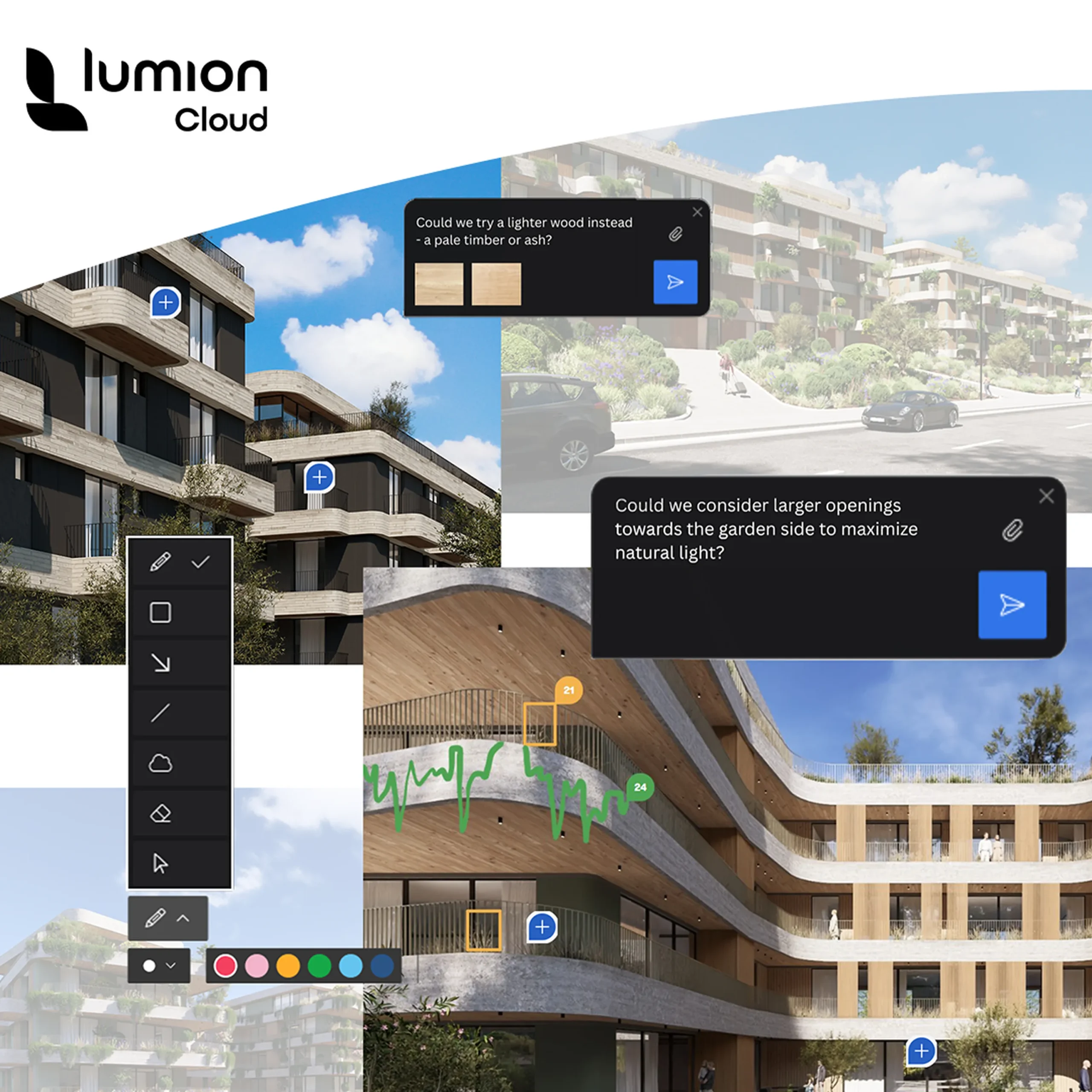 Lumion Cloud - design collaboration overlays and comments